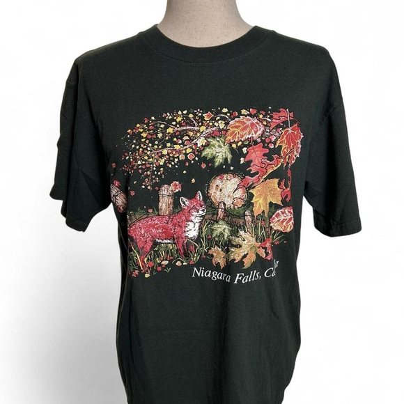 unknown Tops - Green Niagara Falls Graphic T-Shirt
